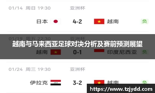 越南与马来西亚足球对决分析及赛前预测展望